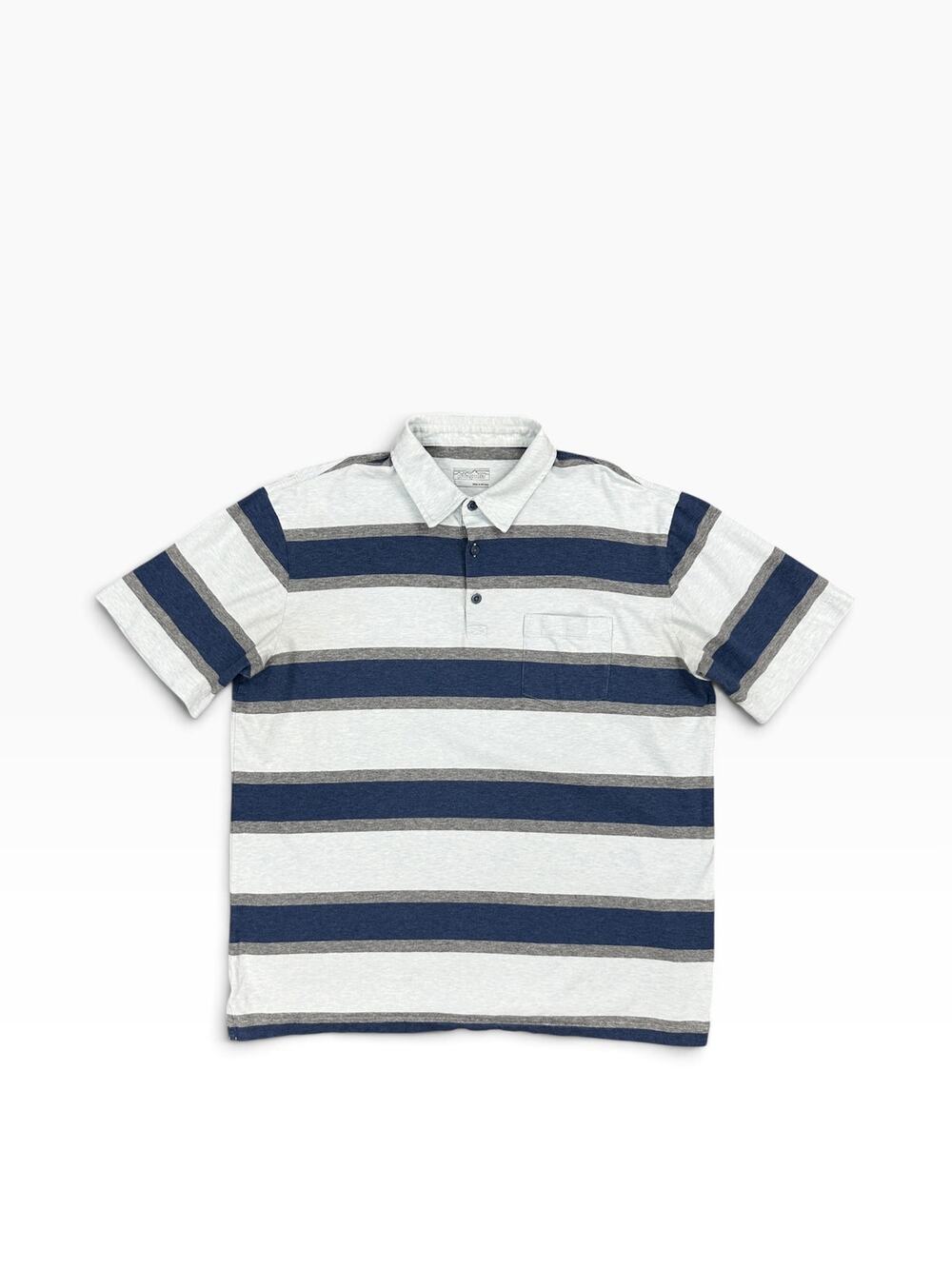 Patagonia Squeaky Clean Rugby Stripe Polo Atoll Blue — Size Large